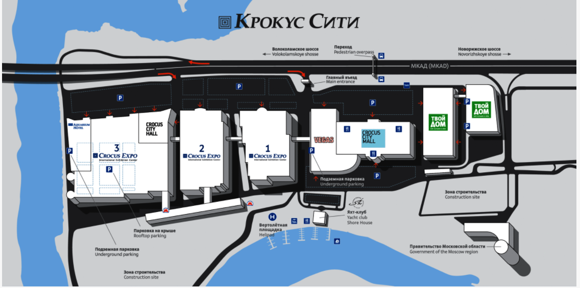国际展览中心，莫斯科展览中心，Crocus Expo，莫斯科展览中心地图